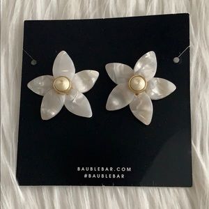Baublebar white flower earrings